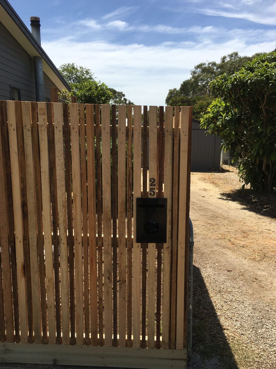 Letterbox with hardwood battens